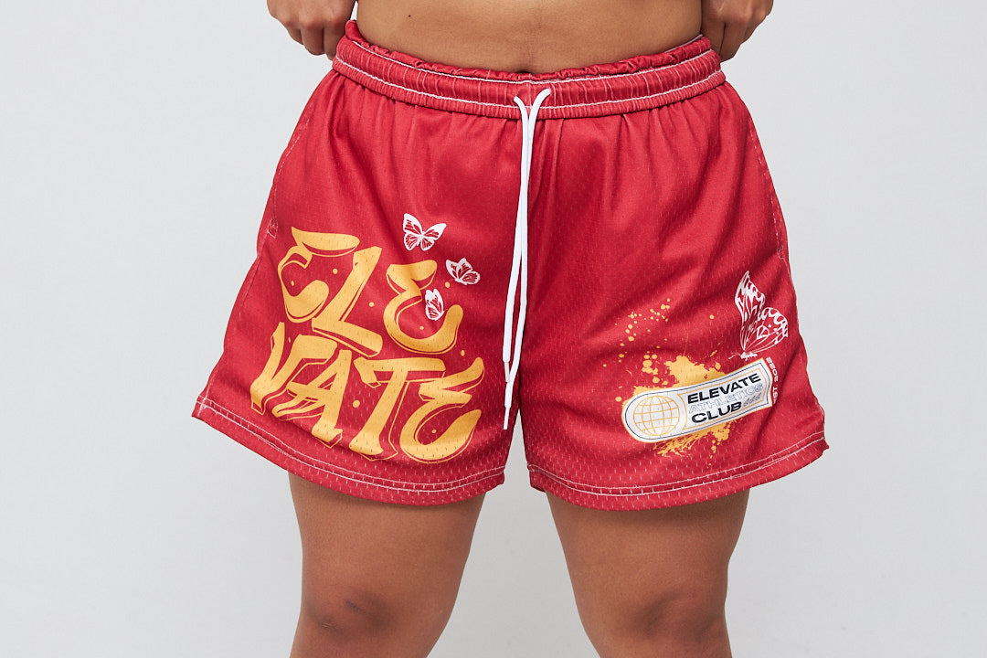 ATHLETICS CLUB 5" MESH SHORTS - RED